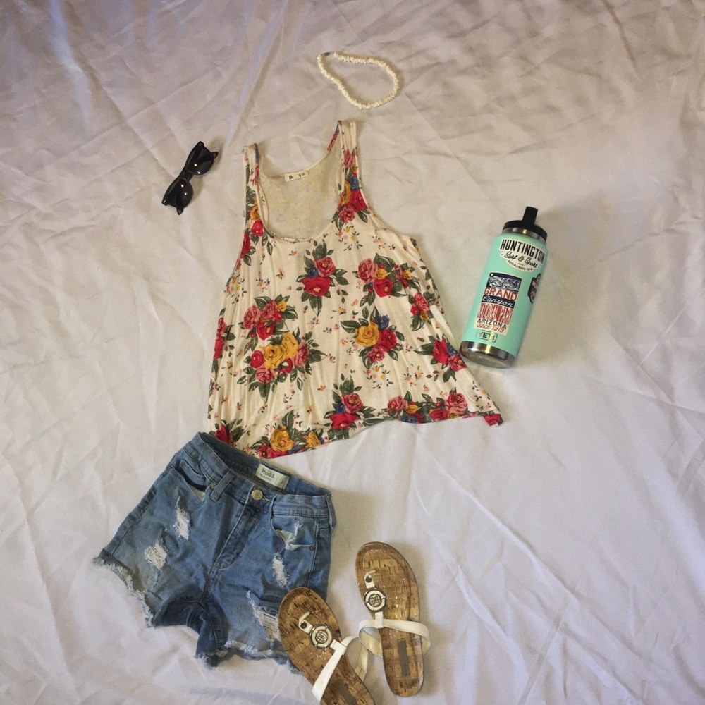 Floral “Rewind” tank top